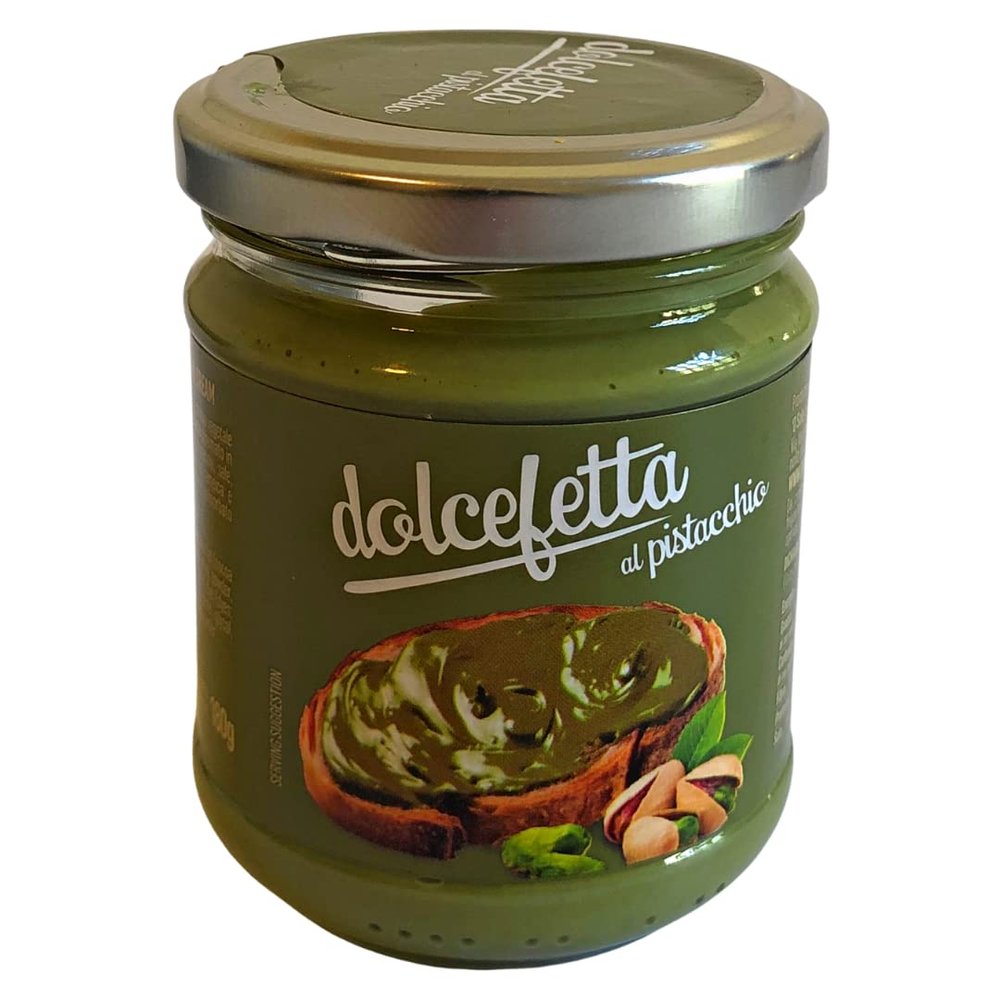 Dolcefette Stretchy Pistachio Cream 180g - Creamy Sweet Cream with Tapered and Roasted Pistons - Ideal for Slices Biscuits or Brioches