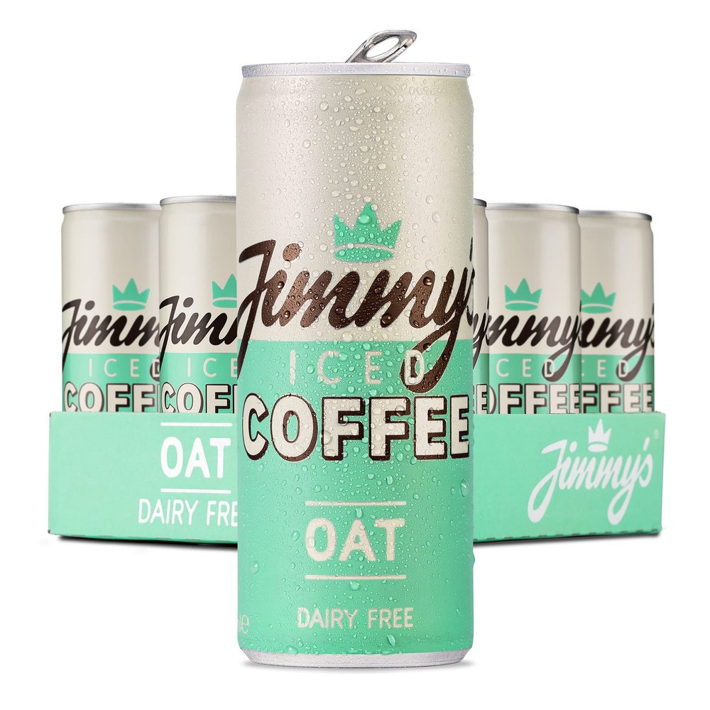 Jimmy's Iced Coffee Oat SlimCan 12x250ml Multipack - Dairy Free Vegan Iced Latte Coffee Case