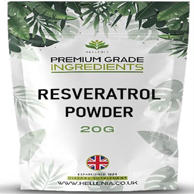 Trans Resveratrol Micronised Powder 20g | Pure Trans Resveratrol Supplement with Over 99% Purity | High Absorption Rate, Water Soluble | Suitable for Vegans | Made for Hellenia Healthfoods