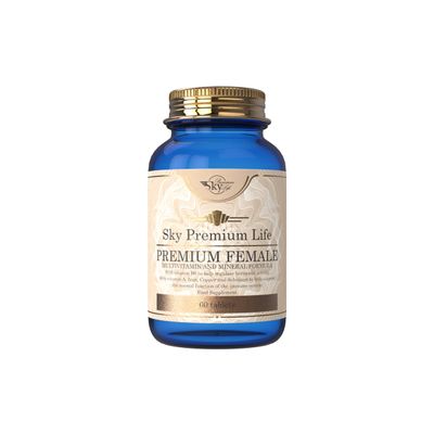 Sky Premium Life Female Multivitamin and Minerals Food Supplement  60 Tablets with Vitamins A, B-Complex, C, D3 as Well as Minerals and Trace Elements.