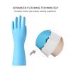 3 Pairs of Reusable Cleaning Gloves - Latex Free Kitchen Cleaning Gloves with Cotton Liner- Household Dishwashing Gloves, Non- Slip Waterproof (Medium, Blue+Pink+White) view 2