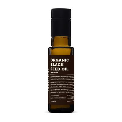 Erbology Organic Black Seed Oil 100ml - Nigella Sativa - Cold-Pressed - Over 2.5% Thymoquinone - Supports Digestive Health and Immunity - Non-GMO - No Additives or Preservatives