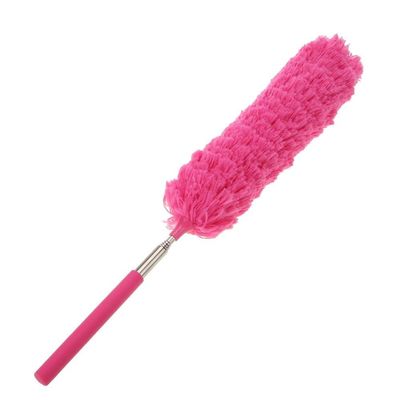 Extendable Microfiber Feather Duster, Microfiber Dusting Brush Extend Stretch Feather Home Duster Air-condition Car Furniture Household Cleaning Brush (Rose Red)