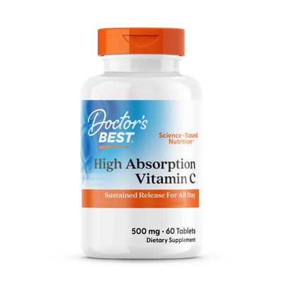 Doctor's Best, High Absorption Vitamin C with PureWay-C, 500mg, with Flavonoids, 60 Vegan Tablets, Gluten Free, SOYA Free, Vegetarian, Non-GMO