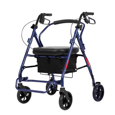 JINHH Walkers for Seniors Walking Frame, Lightweight Folding Rollator Walking Frame Wheeled Walker with Seat and Locking Brakes Rollator Walker, for People Elder Adult Rollator Walker