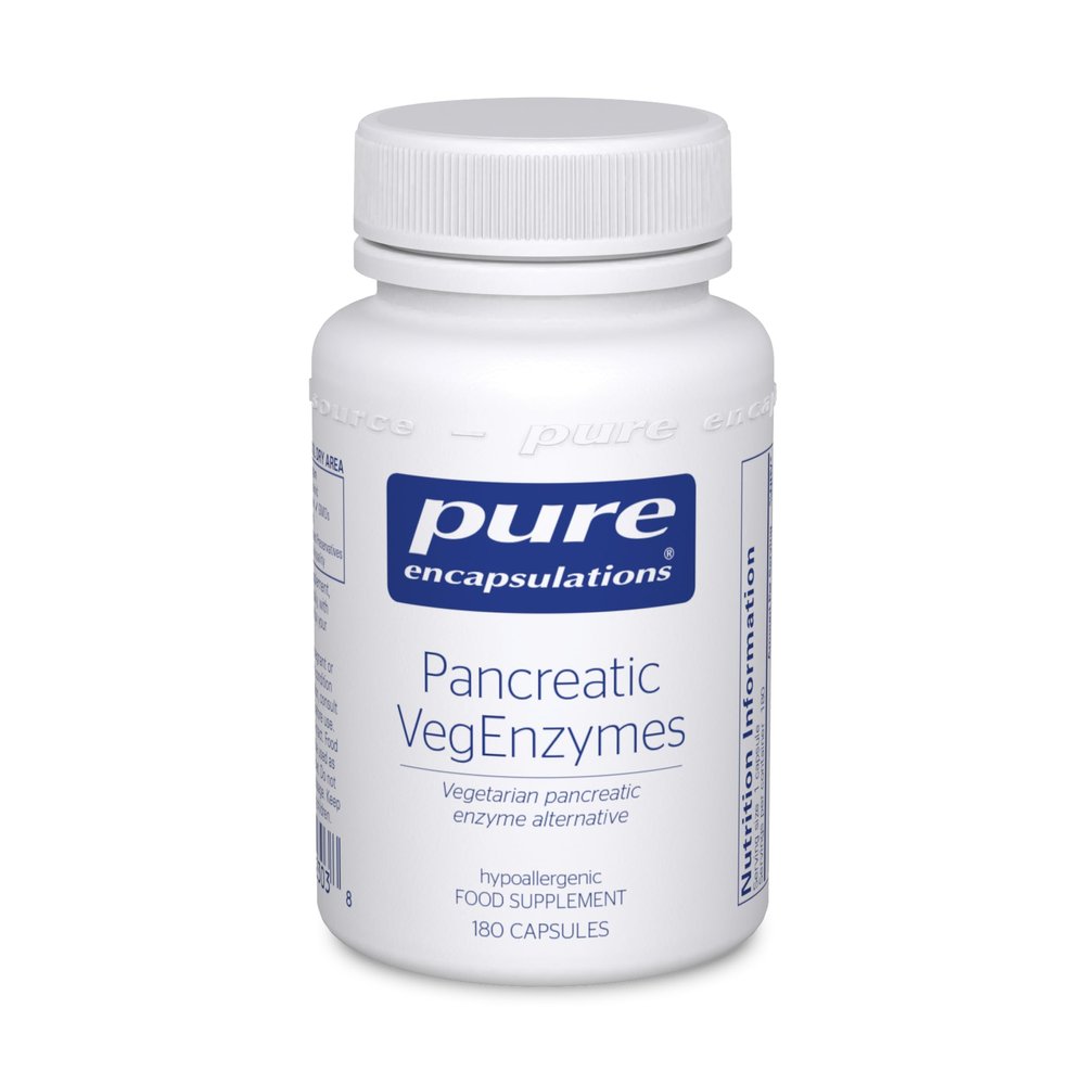 Pure Encapsulations Pancreatic VegEnzymes - High-Strength Digestive Enzyme Formulation - Vegetarian Pancreatic Enzyme Alternative - 180 Capsules
