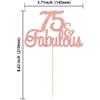 Gyufise 1Pcs 75 & Fabulous Cake Topper Rose Gold Glitter Seventy Five and Fabulous Cake Toppers Happy 75th Birthday Cake Pick for 75th Wedding Anniversary Birthday Party Cake Decorations Supplies view 2