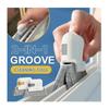 2-in-1 Groove Cleaning Tool Creative Window Groove Cleaning Cloth, Hand-held Crevice Cleaner Tools, Magic Window Track Cleaner, Window Groove Cleaning Brush with Replacement Pads (Orange) view 1
