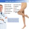 Ktinnead Compression Pantyhose for Women and Men, Closed Toe Medical Compression Stockings, 20-30 mmHg Graduated Compression Pantyhose, Beige, XL view 4