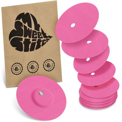 MySweetStitch - 10 x Freestyle Libre 3 Round Patches with Ventilation Hole, Overpatch 60mm, Waterproof, Breathable, Skin-Friendly, Made in Germany, Pink