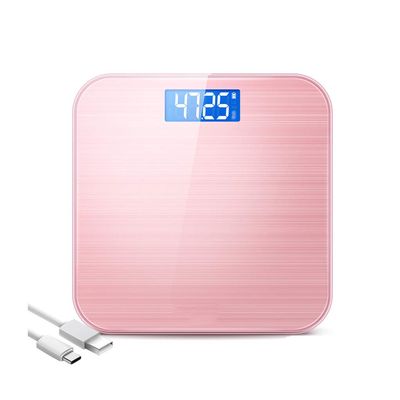 Digital Electronic Bathroom Scales Household High Accuracy Tempered Glass Digital Scale Kitchen Bathroom Scale Body Weight Scale USB Charging Scale High Precision Weighing Scale ( Color : Rose gold )