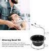 Men's Shaving Bowl Shaving Cream Foam Soap,Beard Care Cleaning Stainless Steel Shaving Bowl Stand Shaving Tool Set for Barber view 2