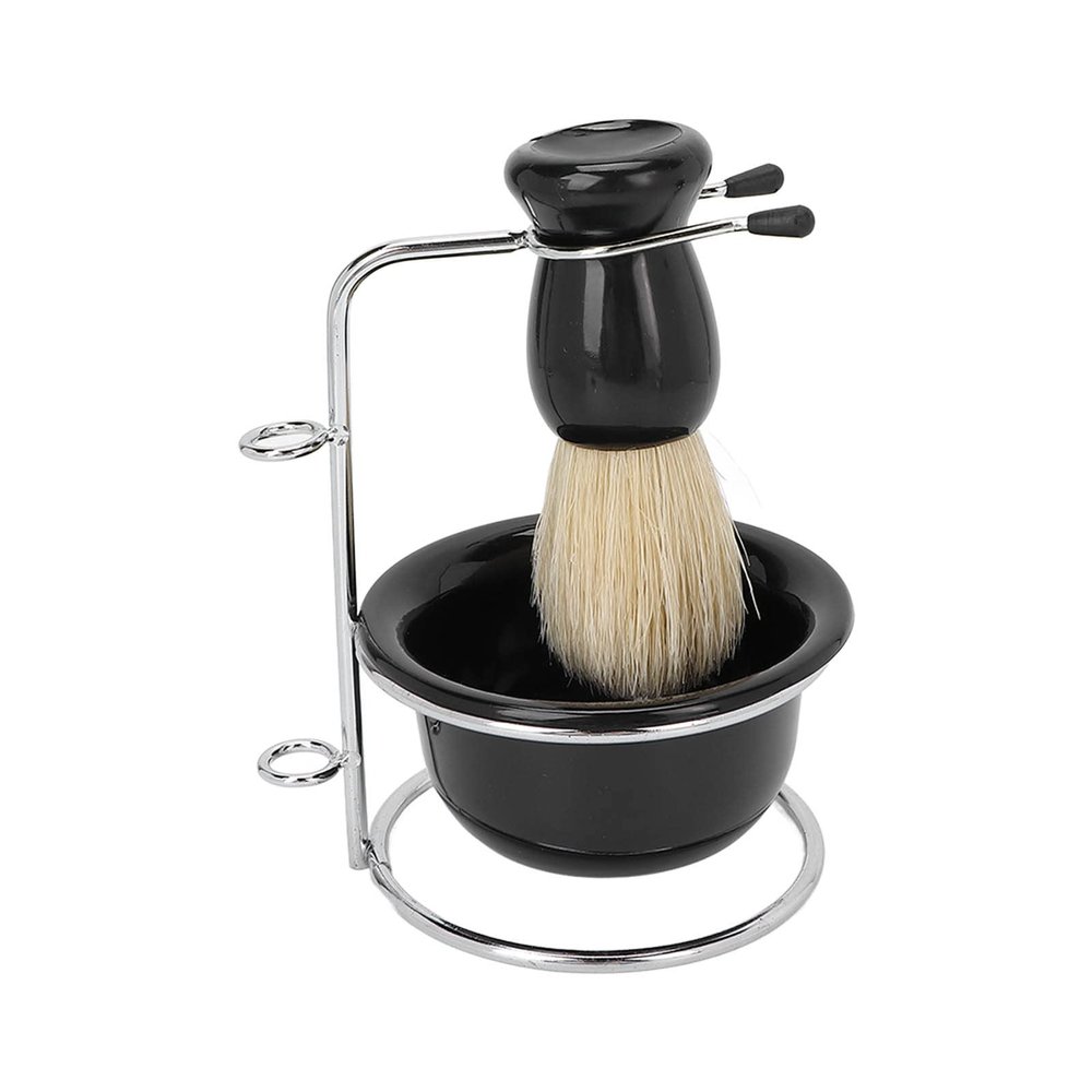 3pcs Shaving Brush Set, Professional Manual Men Shaving Kit for Shaving Cream Foam Soap, Beard Shaving Brush Bowl Safety Shaving Stand Kit