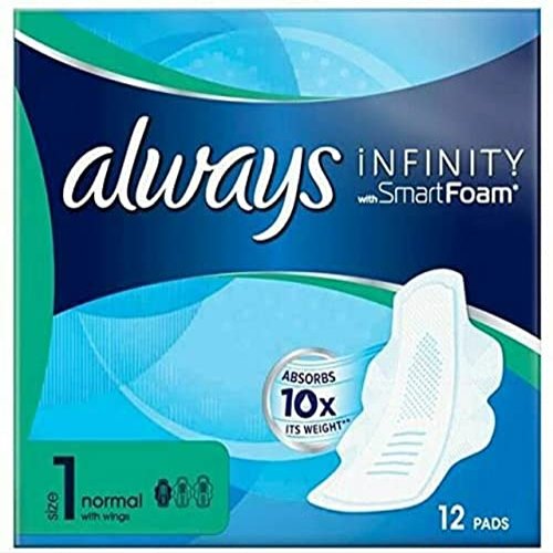 Always Infinity FlexProtect Pads Long (Size 2) Wings, Unscented, 6X 11 Sanitary Towels, Up to Zero Feel, Up to Zero Leaks, Thin and Flexible Protection, Always' Softest Toplayer