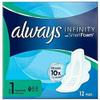 Always Infinity FlexProtect Pads Long (Size 2) Wings, Unscented, 6X 11 Sanitary Towels, Up to Zero Feel, Up to Zero Leaks, Thin and Flexible Protection, Always' Softest Toplayer view 2