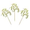 24 PCS Golden Glitter Oh Boy Cupcake Toppers for Birthday Party Wedding Baby Shower Cake Dessert Decorations Supplies Picks view 3