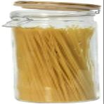 TRTO 1x 1.9L Glass Large Pasta Spaghetti Rice Food Storage Canister Airtight Jar