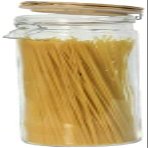 TRTO 1x 1.9L Glass Large Pasta Spaghetti Rice Food Storage Canister Airtight Jar