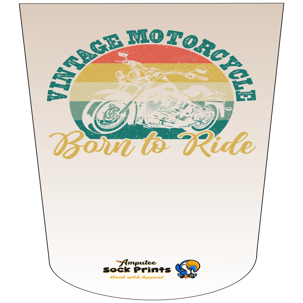 Amputee Sock "Born to Ride Vintage V1"