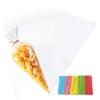 100pcs Sweet Cone Bags 25x13cm Clear Cone Bags with Ties for Party Supplies, Sweets, Biscuits Displaying & Wrapping on Birthday Parties and Festivals view 1