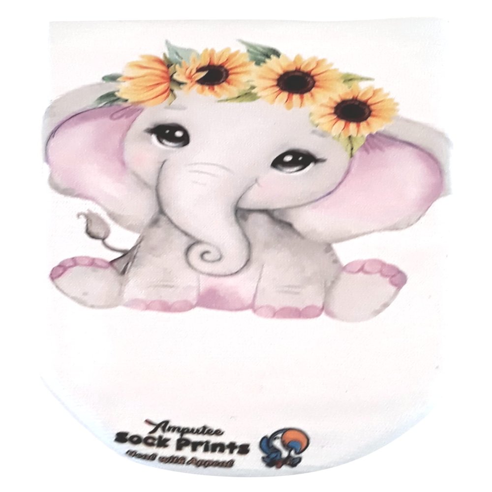 Amputee Sock "Sunflower Girl Elephant V1"