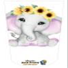 Amputee Sock "Sunflower Girl Elephant V1" view 4