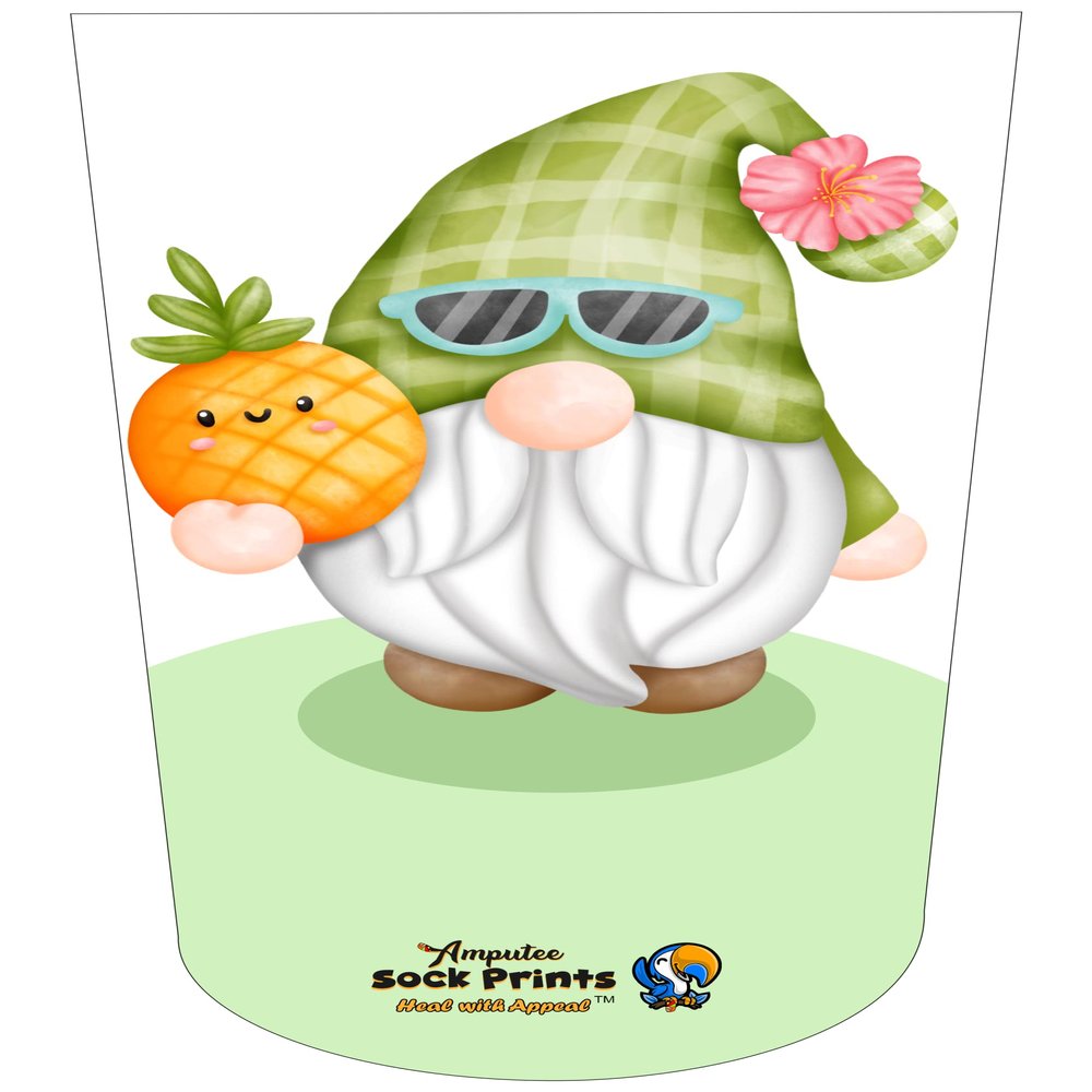 Amputee Sock "Gnome w Pineapple V1"
