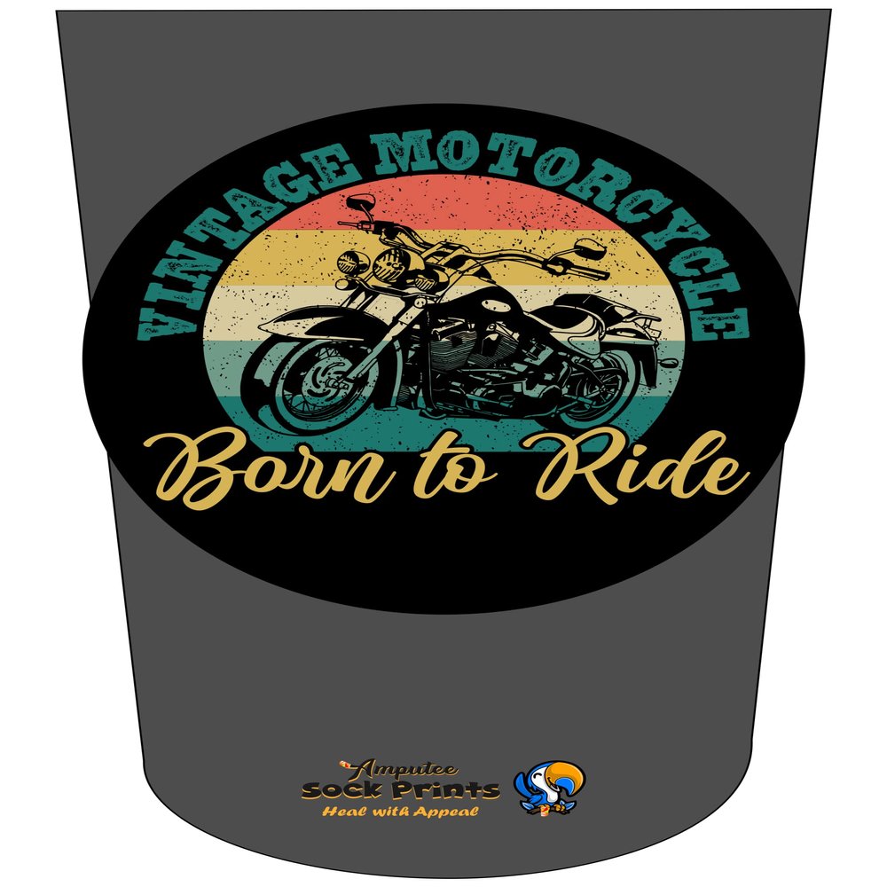 Amputee Sock "Born to Ride Vintage V2"
