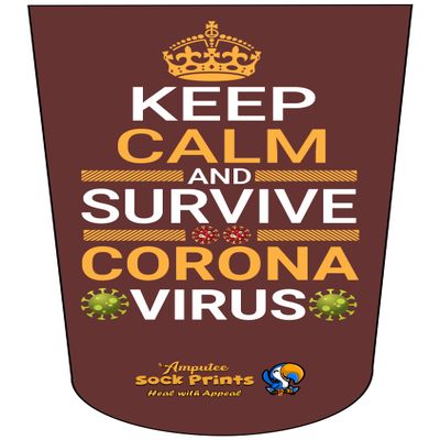 Amputee Sock "Keep calm survive Corona V1"