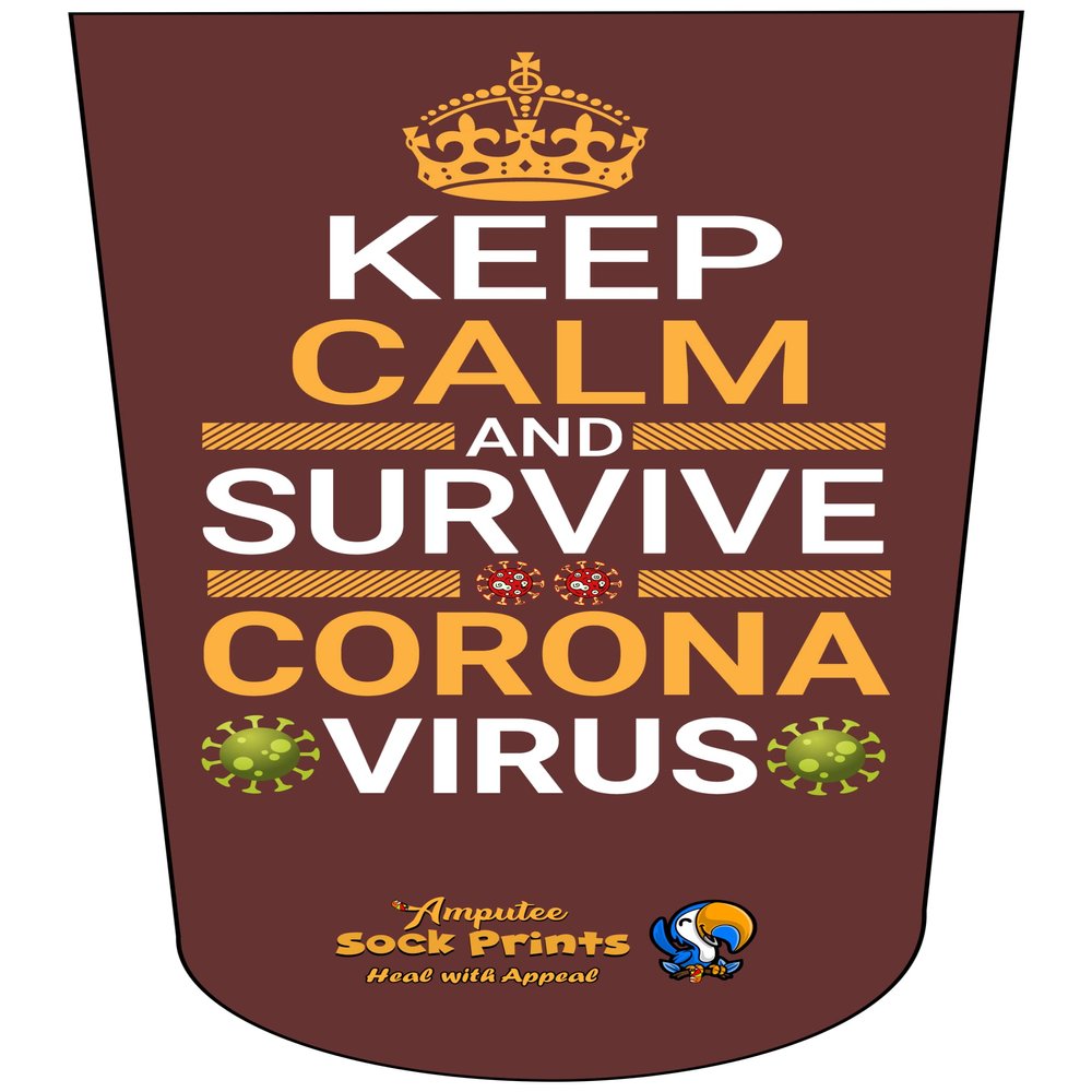 Amputee Sock "Keep calm survive Corona V1"