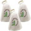 100% Wool Felt Sauna Hat Cap for Russian Banya Sauna Hut Leaves Pattern 3pcs view 1