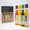 Borderfields Gold Infusion Gift Pack Premium British Cold Pressed Rapeseed Oil 1x Sicilian Lemon, 1x Fragrant Garlic, 1x Smoked Chipotle & 1x Aromatic Thyme 4 x 100ml Bottle Gift box view 1
