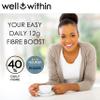12g Soluble Fibre Supplement, 40% NHS Daily Intake, 3in1 Fibre Powder : Inulin Acacia FOS, 3 Types of Fiber. 200g Bag. 2 Servings =12g Fiber. Well Within, for Women, Men, Kids, Dissolves in Drinks view 2