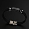 TYUTYU Black Fashion Anime Bracelet For Men Leather Bracelet Stainless Steel Rubber Bracelets New Year Jewelry Couple Gift (Length : 20cm, Metal Color : A White) view 2