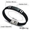 TYUTYU Black Fashion Anime Bracelet For Men Leather Bracelet Stainless Steel Rubber Bracelets New Year Jewelry Couple Gift (Length : 20cm, Metal Color : A White) view 3