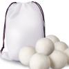 8PCS Wool Dryer Balls Natural Fabric Softener Balls Anti-Static Reusable Wool Balls 100% Organic Natural New Zealand Wool Handmade Saves Drying Time and Reduces Clothing Wrinkles (8 PCS+Bag) view 1