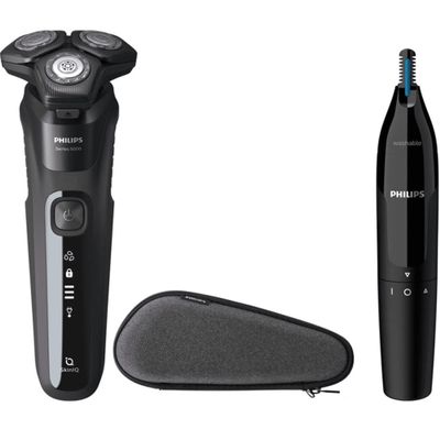 Philips Series 5 Men's Wet and Dry Shaver (S5588/26) with Philips Nose Hair Trimmer