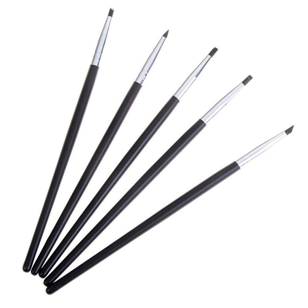 White Dental Resin Brush Pens Dental Shaping Silicone Tooth Tool 5pcs Silicone Resin Brush Pens for Adhesive Composite Cement Teeth Tools