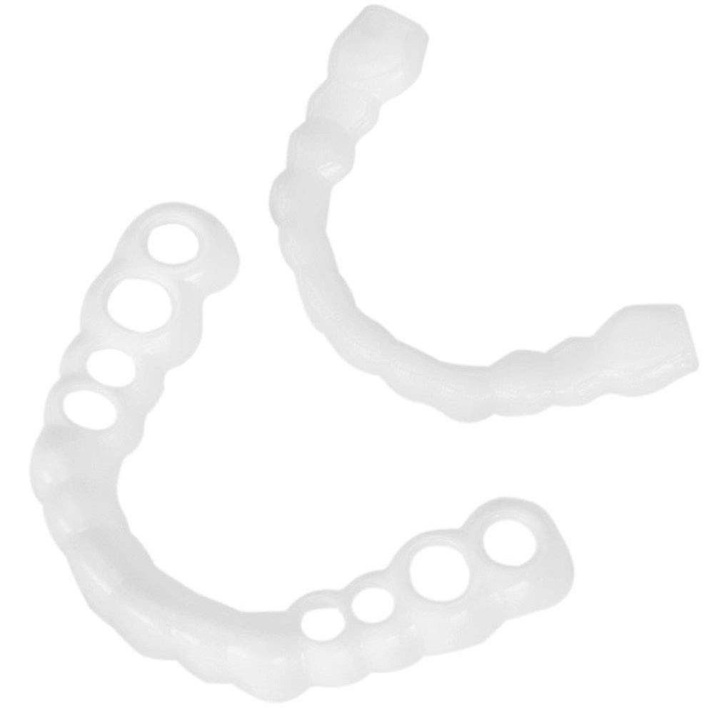 Danlai Instant Dentures 1 Pair Comfortable False Teeth Upper Smile Fit Flex Teeth Fits Fake Tooth Cover Practical Teeth Whitening Tool