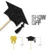 24 Pcs Dentist Graduation Cupcake Toppers Decorations/Congrats Dentist Cupcake Decor/Congrats Grad Cupcake Toppers/Doctor Graduation Party Cupcake Decorations/Gold Blakc Glitter view 2