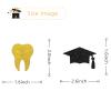 24 Pcs Dentist Graduation Cupcake Toppers Decorations/Congrats Dentist Cupcake Decor/Congrats Grad Cupcake Toppers/Doctor Graduation Party Cupcake Decorations/Gold Blakc Glitter view 3