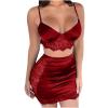 AMhomely Sexy Underwear Female Naughty Erotic Outfits Ladies Charming Lace Vest Hollow Mesh See Through Nightdress Set Slutty Underwears Nightwear Sets for Women UK Sale Clearance, Red, XXL view 1