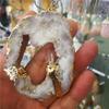 ZTBH Natural Meditation Crystal Natural Irregular Brazilian Agate Crystal Crystal Cave Sliced, home Decoration Crystal Stone (Color : 50-60mm) view 3