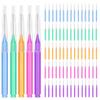 EasyHonor Braces Brush for Cleaner Interdental Toothpick Dental Tooth Flossing Head Oral Hygiene Flosser Cleaners Cleaning Tool (5Colors,75pcs) view 1