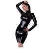 MCWJ Latex Dress Rubber Sexy Long Sleeve Dress,Black,M view 1