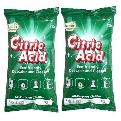 2 x Citric Acid Natural Appliance Descaler All-purpose Cleaner Limescale Remover - 250g