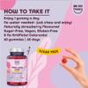 BeSoHappy Biotin Gummies 6000mcg Complex for Hair Growth, 60 Days Supply with Selenium, Zinc, B12 Vitamin, Retinol Vitamins B6, C, D, E, Strawberry Candies Flavor, Vegan. view 4