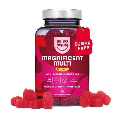 BeSoHappy Multivitamin Gummies for Women 2 Month Supply, for Men Adults & Kids for Immune System, Tiredness and Fatigue with 10 Vitamins, A, B6, B12, C, D and E Vegan, Gluten and Lactose Free.