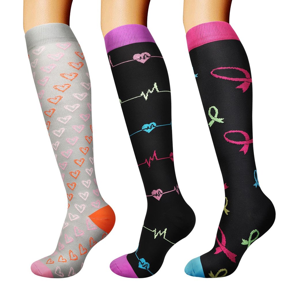 DRESHOW Compression Socks For Men & Women Best Support for Athletic Running Flight Travel Cycling