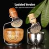 Anbbas Pure Badger Hair Shaving Brush Wood Handle and Large Soap Bowl with Stainless Steel Shaving Stand 3in1 Kit for Men view 2